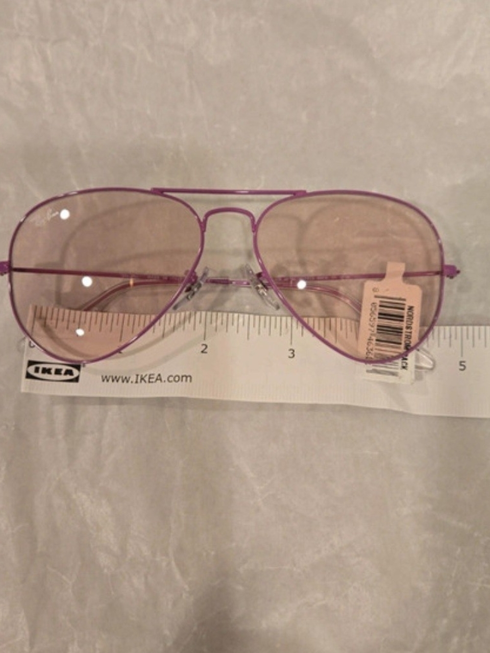 Ray -Ban Purple Aviator Sunglasses with Light Tinted Lenses - Picture 2 of 5